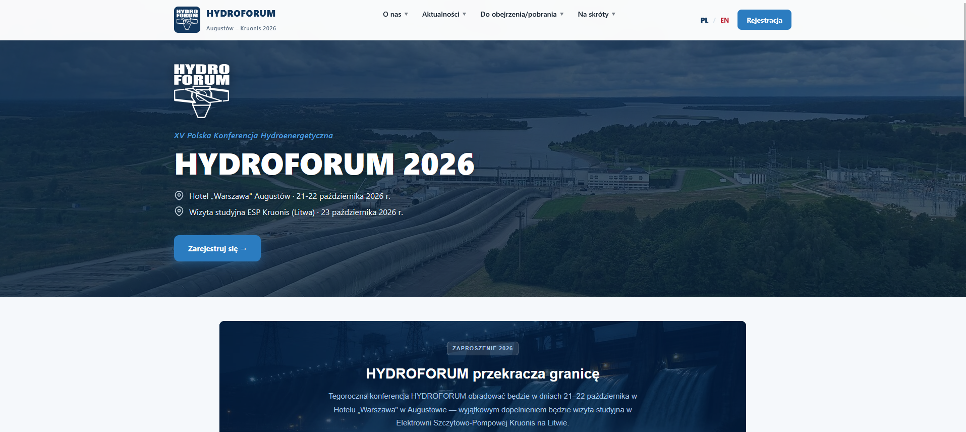 Strona konferencji HYDROFORUM 2026